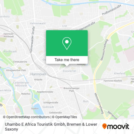 Uhambo E Africa Touristik Gmbh map