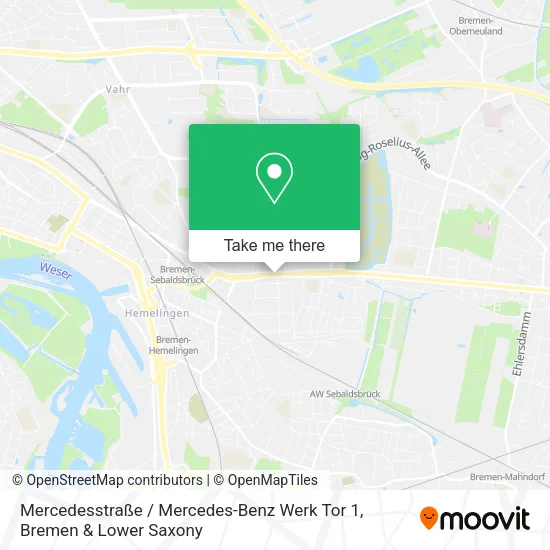 Карта Mercedesstraße / Mercedes-Benz Werk Tor 1