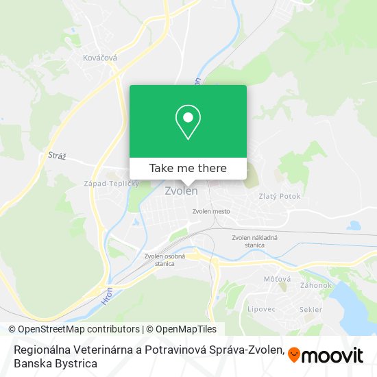 Regionálna Veterinárna a Potravinová Správa-Zvolen map