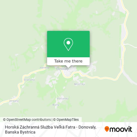 Horská Záchranná Služba Veľká Fatra - Donovaly map