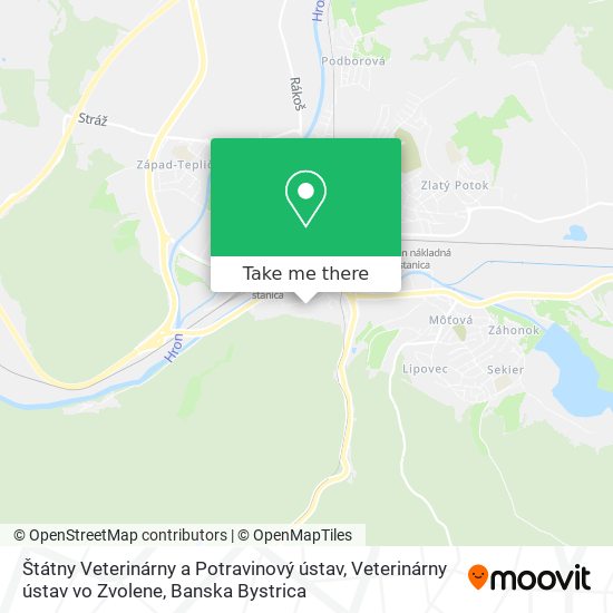 Štátny Veterinárny a Potravinový ústav, Veterinárny ústav vo Zvolene map