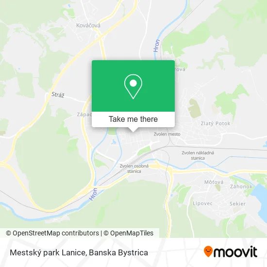 Mestský park Lanice map