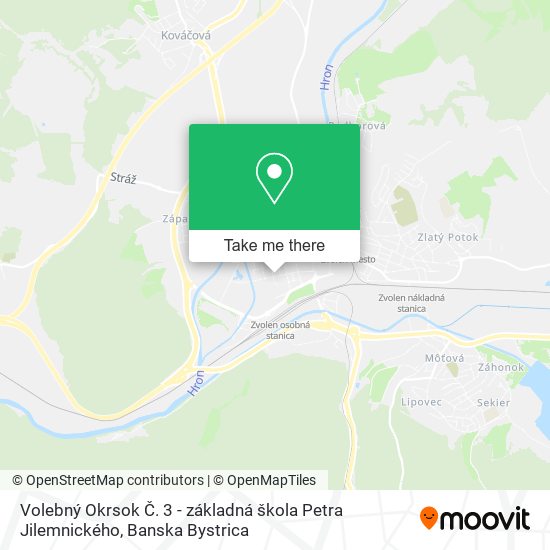 Volebný Okrsok Č. 3 - základná škola Petra Jilemnického map