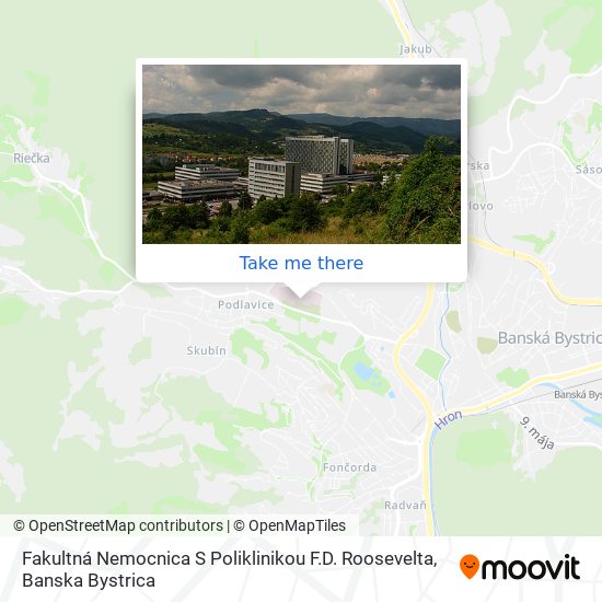 Fakultná Nemocnica S Poliklinikou F.D. Roosevelta map