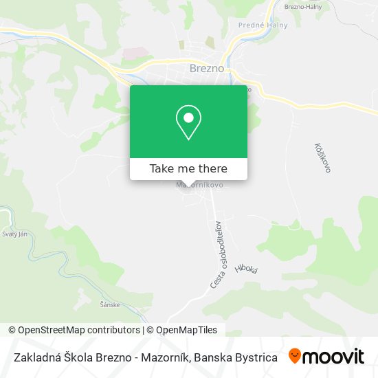 Zakladná Škola Brezno - Mazorník map