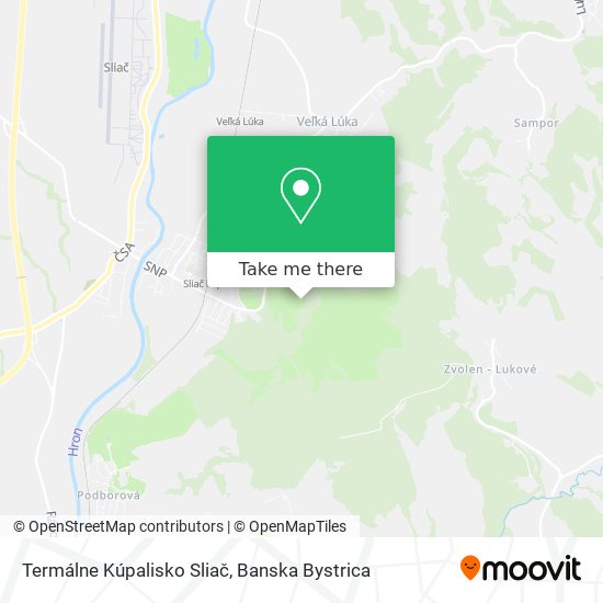 Termálne Kúpalisko Sliač map