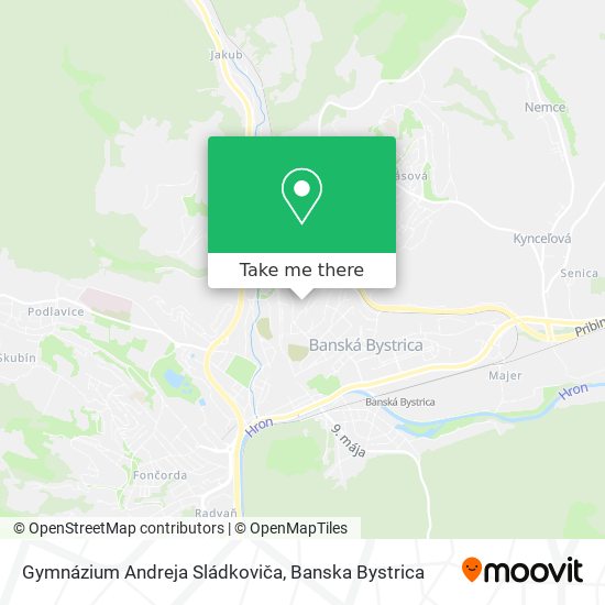 Gymnázium Andreja Sládkoviča map