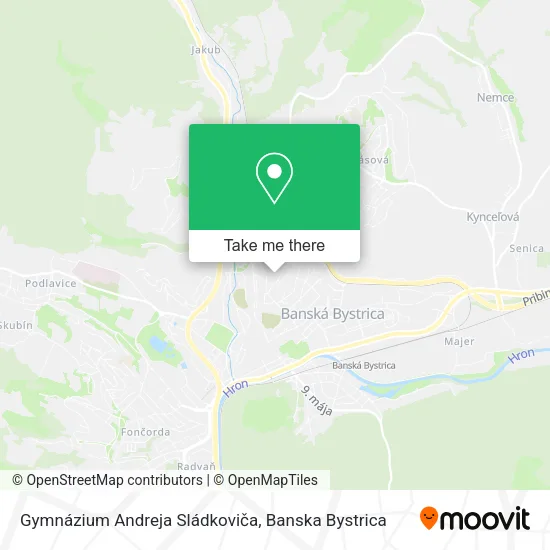 Gymnázium Andreja Sládkoviča map