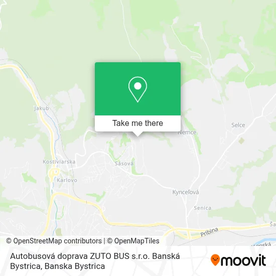 Autobusová doprava ZUTO BUS s.r.o. Banská Bystrica map
