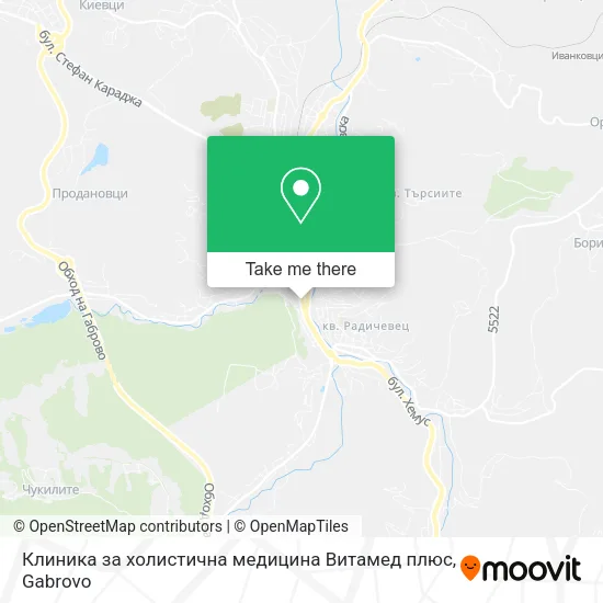 Карта Клиника за холистична медицина Витамед плюс