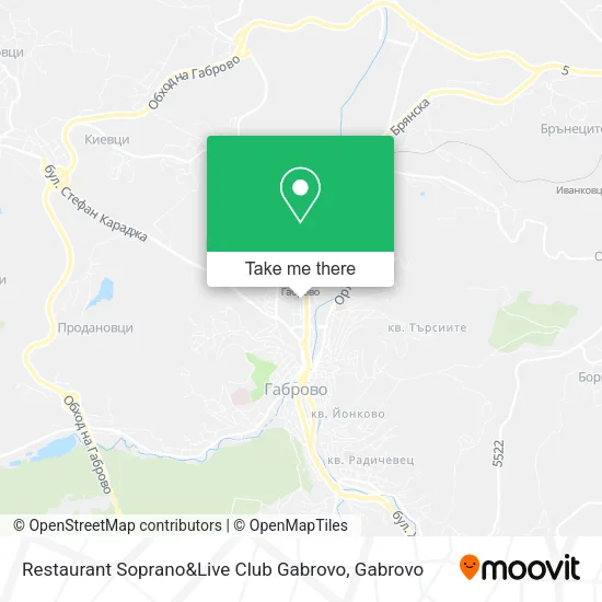Карта Restaurant Soprano&Live Club Gabrovo