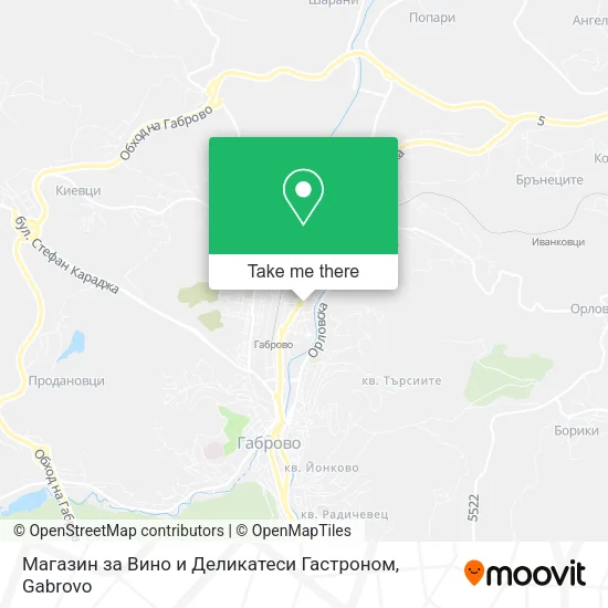 Карта Магазин за Вино и Деликатеси Гастроном