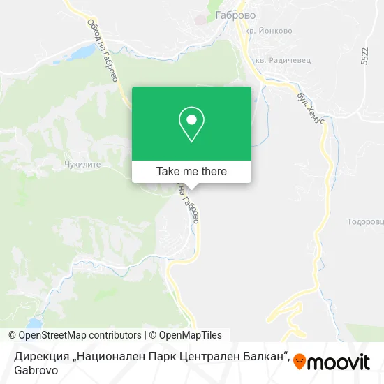 Карта Дирекция „Национален Парк Централен Балкан“
