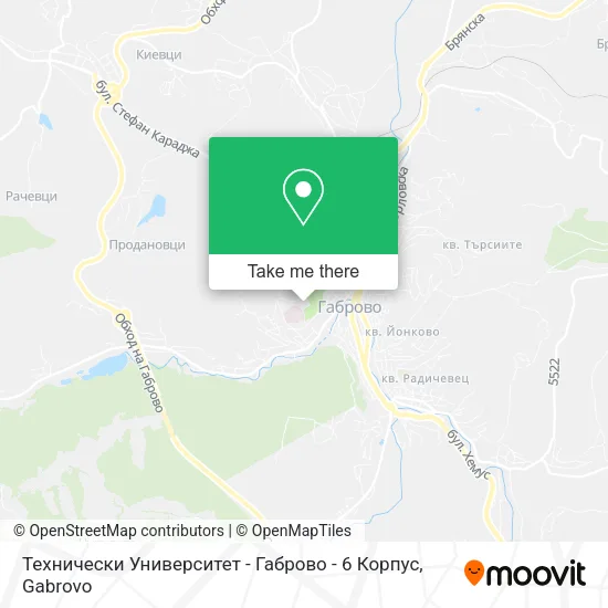 Карта Технически Университет - Габрово - 6 Корпус