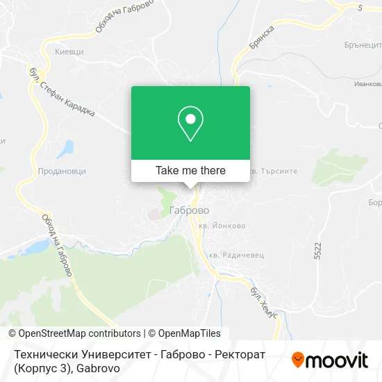 Карта Технически Университет - Габрово - Ректорат (Корпус 3)