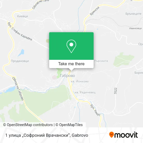 Карта 1 улица „Софроний Врачански“