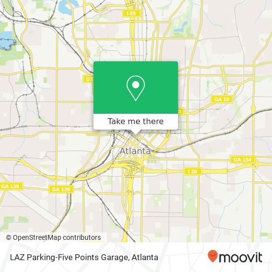 LAZ Parking-Five Points Garage map