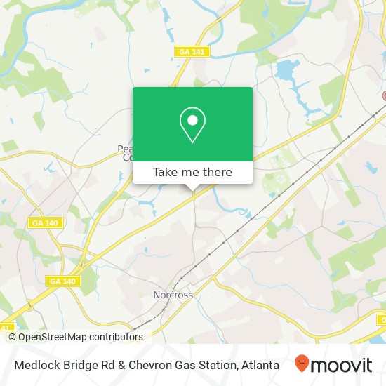 Mapa de Medlock Bridge Rd & Chevron Gas Station