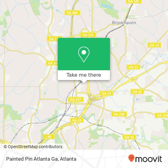 Painted Pin Atlanta Ga map