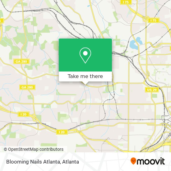 Mapa de Blooming Nails Atlanta