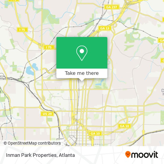 Inman Park Properties map