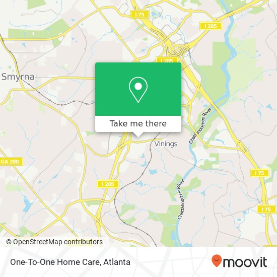 One-To-One Home Care map