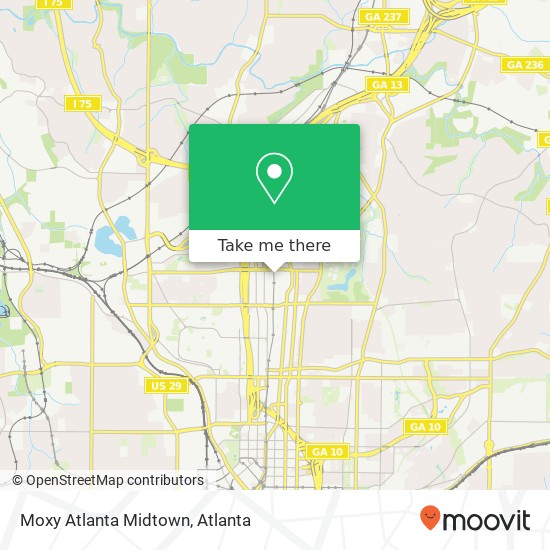 Moxy Atlanta Midtown map
