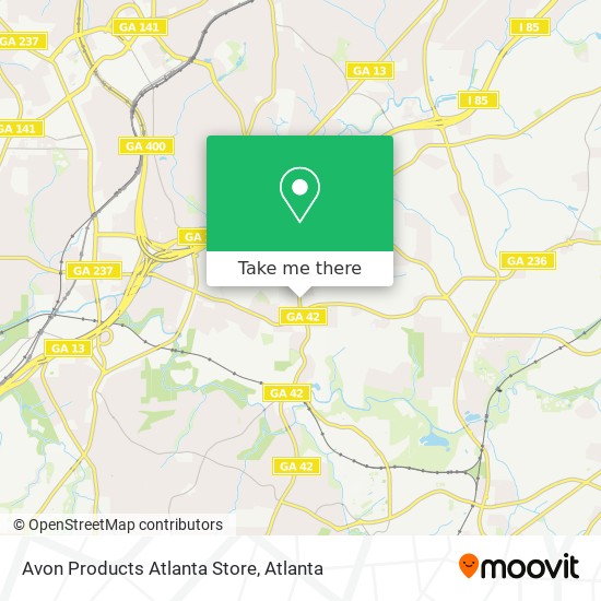 Avon Products Atlanta Store map