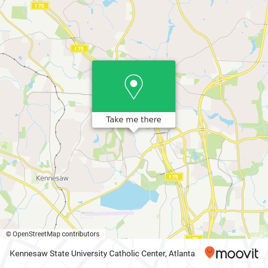 Mapa de Kennesaw State University Catholic Center