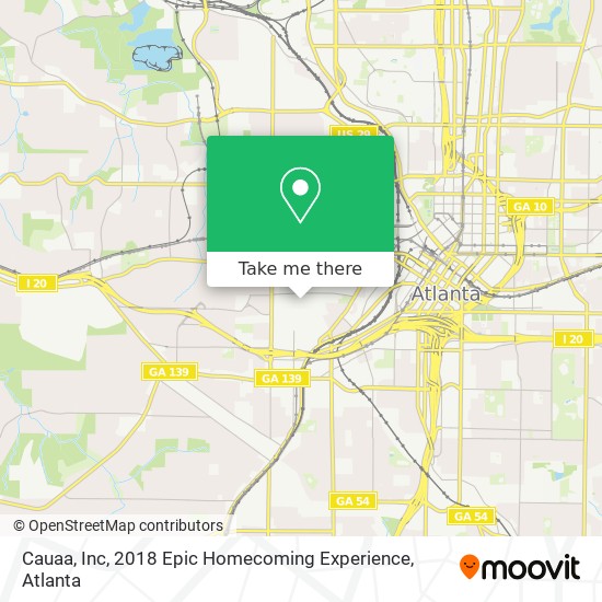 Cauaa, Inc, 2018 Epic Homecoming Experience map