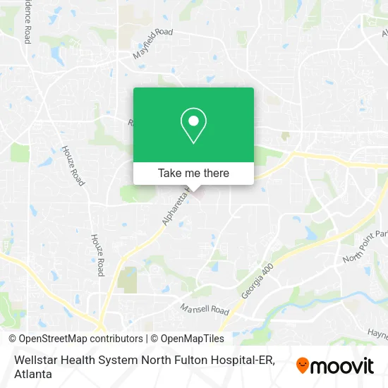Mapa de Wellstar Health System North Fulton Hospital-ER