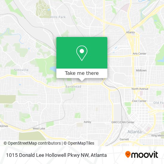 Mapa de 1015 Donald Lee Hollowell Pkwy NW