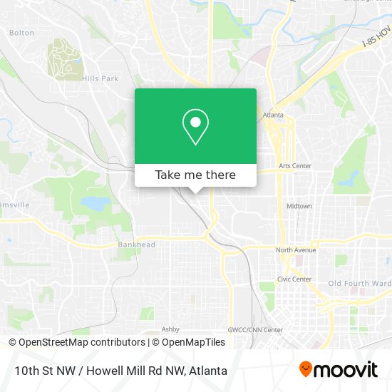10th St NW / Howell Mill Rd NW map