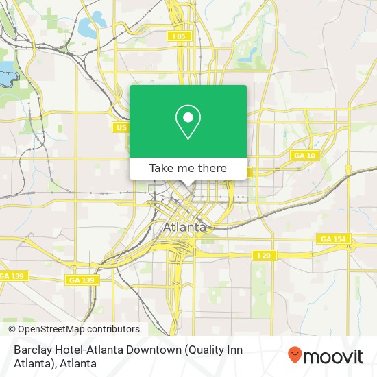 Mapa de Barclay Hotel-Atlanta Downtown (Quality Inn Atlanta)