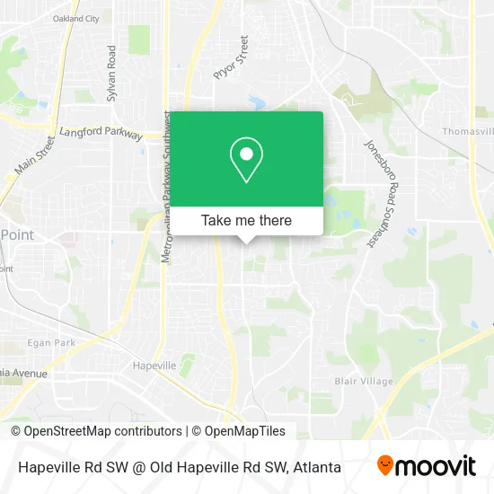 Mapa de Hapeville Rd SW @ Old Hapeville Rd SW