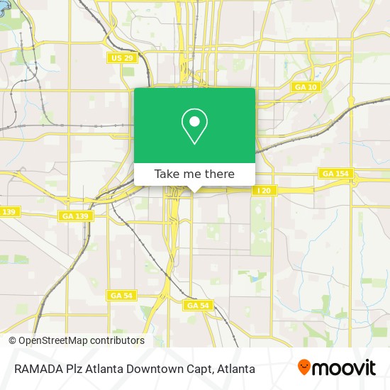 RAMADA Plz Atlanta Downtown Capt map