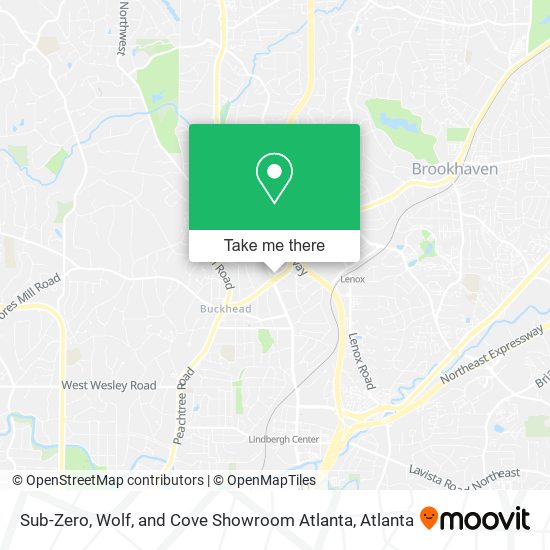 Mapa de Sub-Zero, Wolf, and Cove Showroom Atlanta