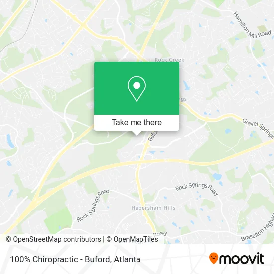 100% Chiropractic - Buford map