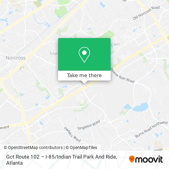 Gct Route 102 – I-85 / Indian Trail Park And Ride map