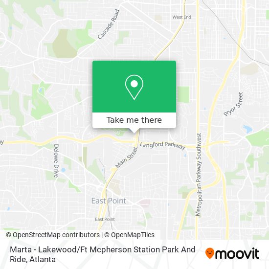 Mapa de Marta - Lakewood / Ft Mcpherson Station Park And Ride