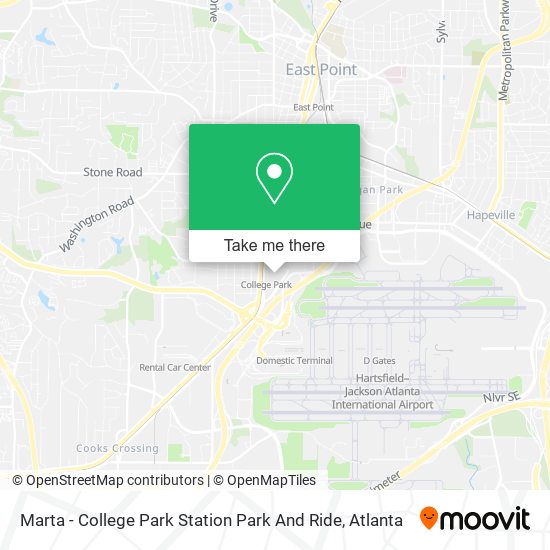 Marta - College Park Station Park And Ride map