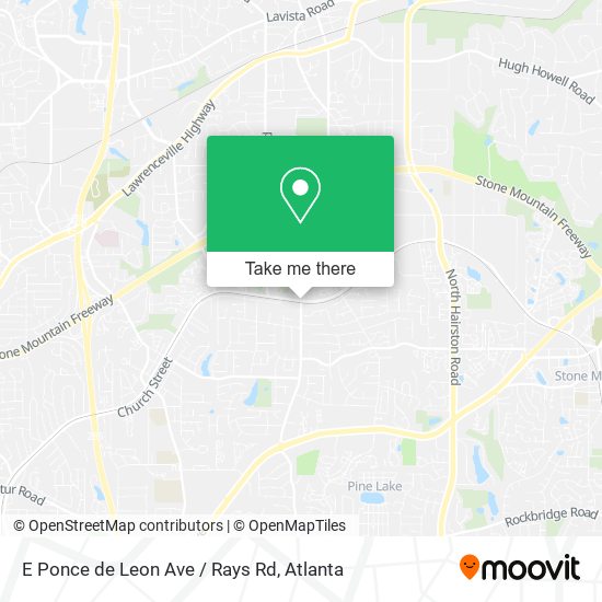 E Ponce de Leon Ave / Rays Rd map