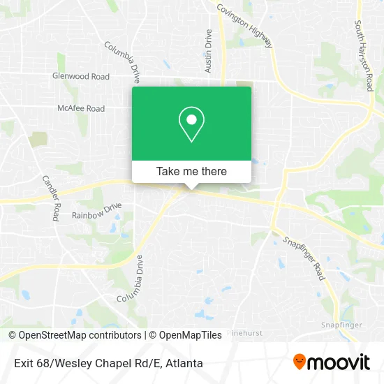 Mapa de Exit 68/Wesley Chapel Rd/E
