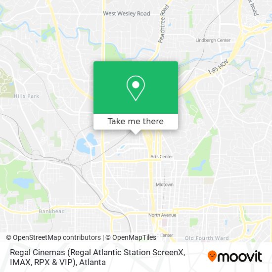 Mapa de Regal Cinemas (Regal Atlantic Station ScreenX, IMAX, RPX & VIP)