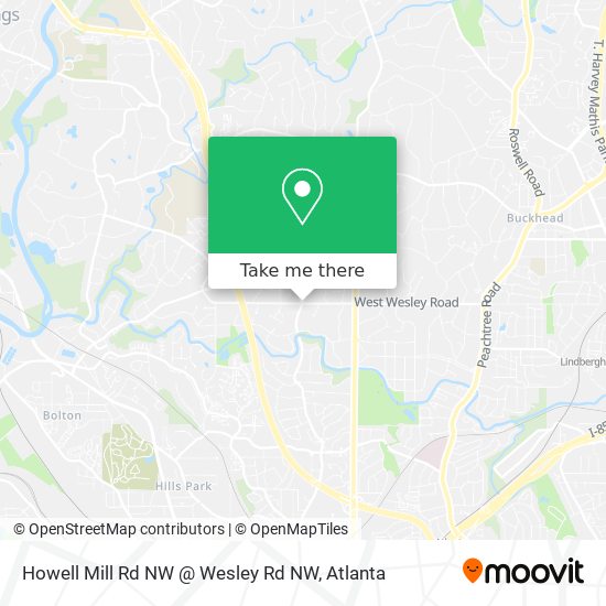 Mapa de Howell Mill Rd NW @ Wesley Rd NW