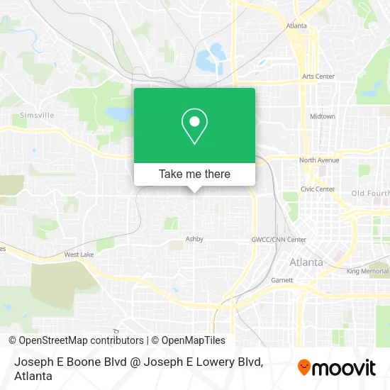 Joseph E Boone Blvd @ Joseph E Lowery Blvd map