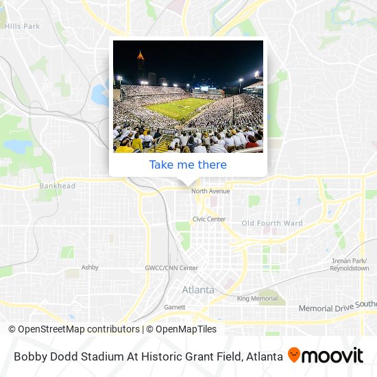 Mapa de Bobby Dodd Stadium At Historic Grant Field