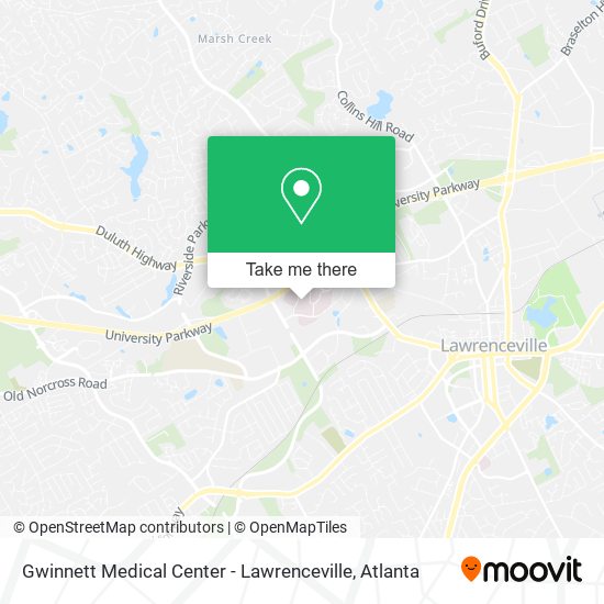 Gwinnett Medical Center - Lawrenceville map
