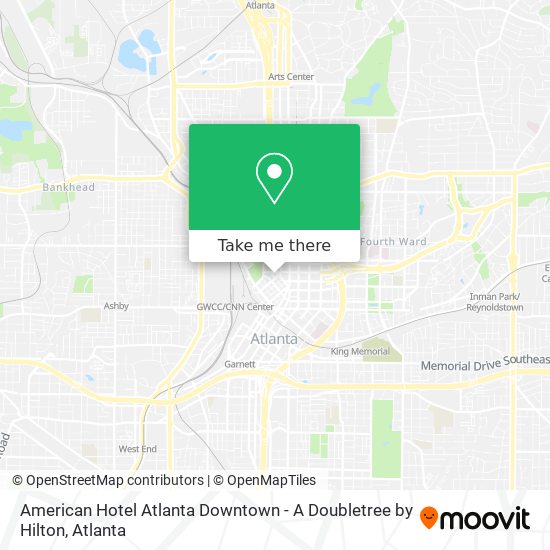 American Hotel Atlanta Downtown - A Doubletree by Hilton map