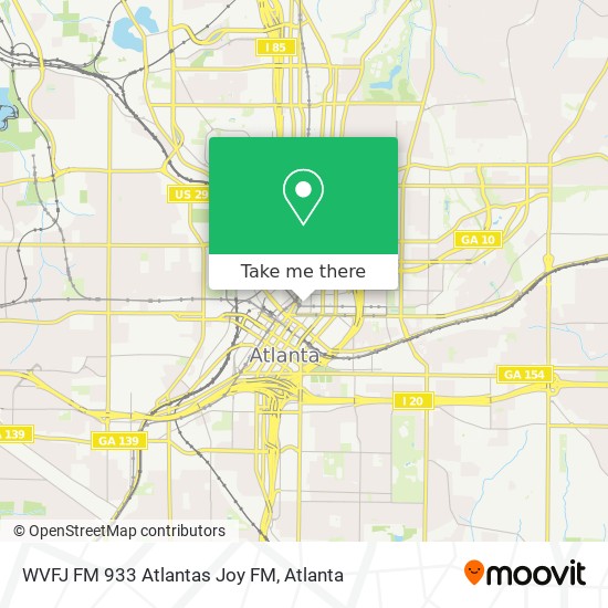 WVFJ FM 933 Atlantas Joy FM map